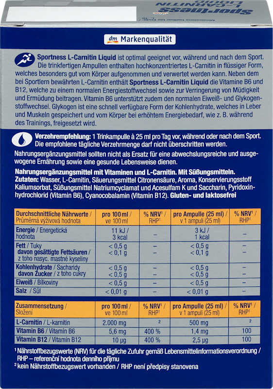 Sportness L-Carnitine Liquide goût orange 7 x 25 ml 175 ml