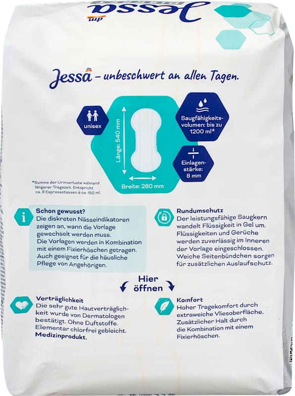 Jessa DISKRET Protections incontinence Maxi Long 20 pc