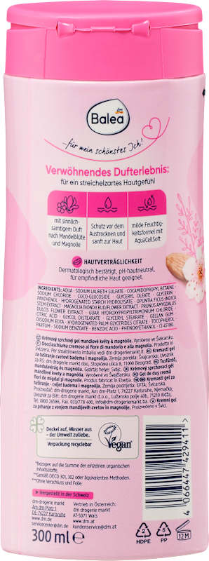 Balea Crème de douche fleur d'amandier & magnolia 300 ml