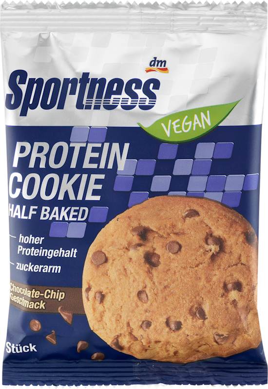 Sportness Cookie protéiné, Half Baked, goût chocolate chip, vegan, 75 g