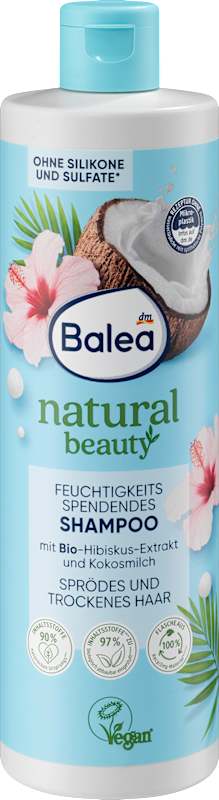 Balea Shampooing Natural Beauty extrait d'hibiscus et lait de coco, 400 ml