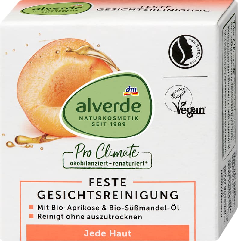 alverde NATURKOSMETIK nettoyant visage solide abricot & mangue, 75 g