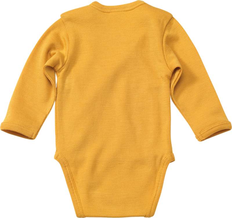 ALANA Body cache-cœur en laine bio et soie jaune, Taille 62/68