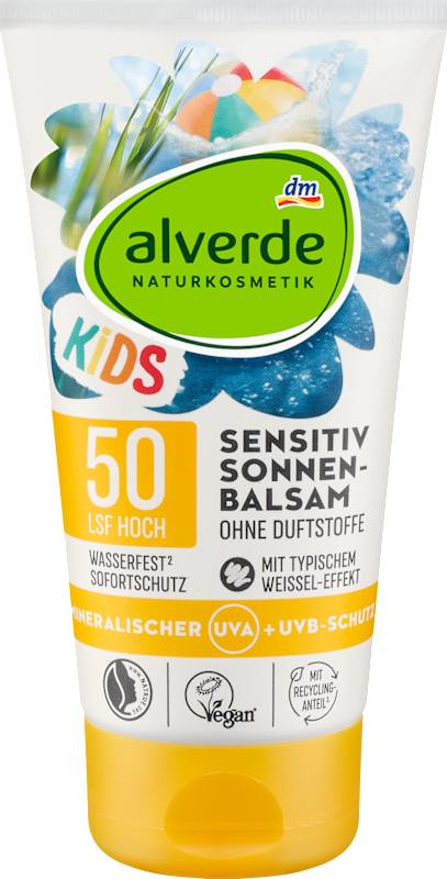 alverde NATURKOSMETIK Baume solaire Kids sensitif LSF 50 150 ml