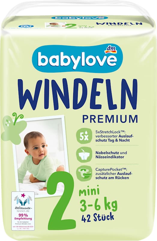 babylove Couches Premium T2 mini (3-6 kg) 42 pièces