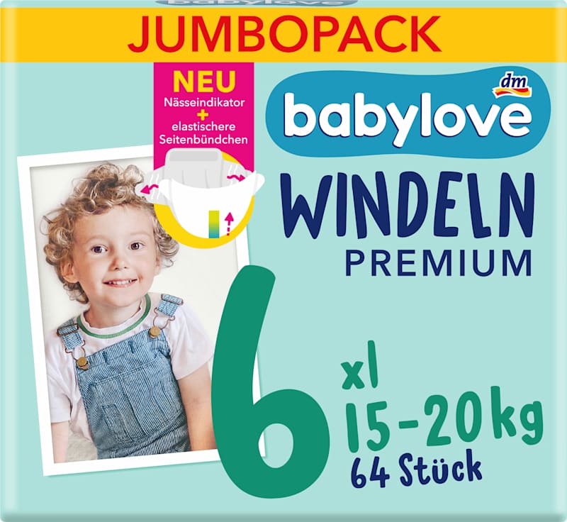 babylove couches Premium T.6 XL (15-20 kg) Jumbopack, 64 pc