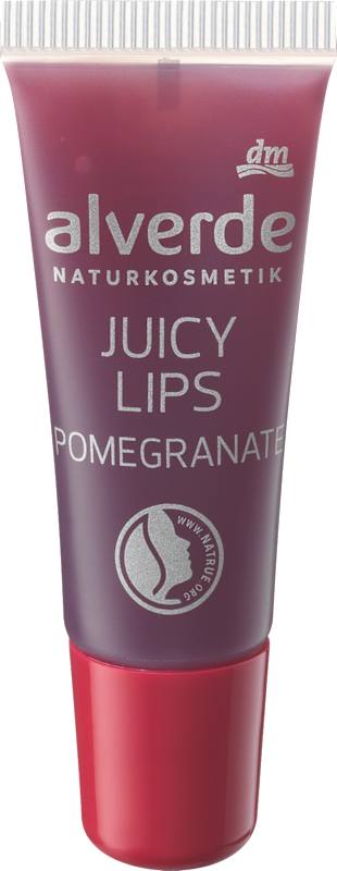 alverde NATURKOSMETIK Gloss à lèvres Juicy Lips Grenade 8 ml