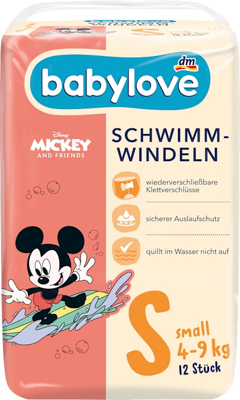 babylove couches de bain Disney T. Small 4-9 kg 12 pièces