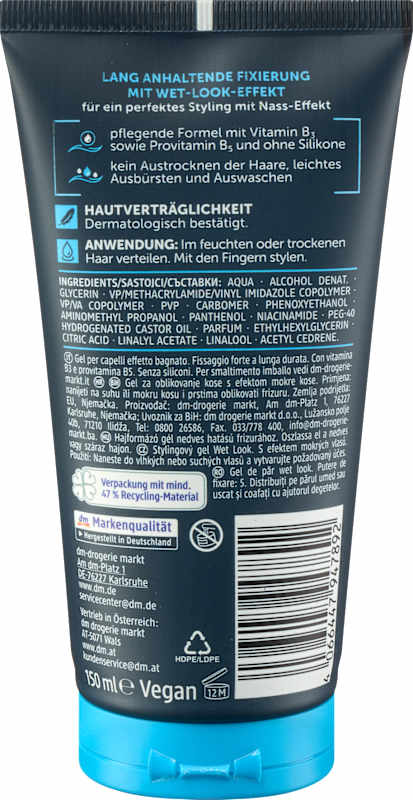 Balea MEN Gel Coiffant Wet Look 150 ml