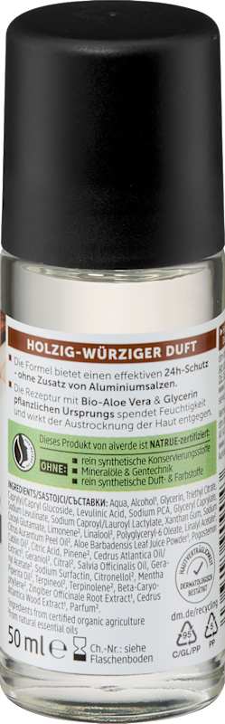 alverde MEN déodorant roll-on Rough Nature 50 ml