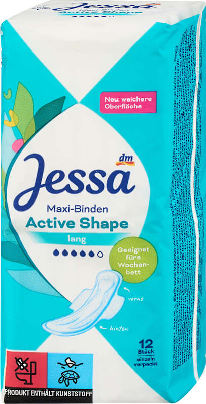 Jessa Serviettes maxi Active Shape long 12 pièces