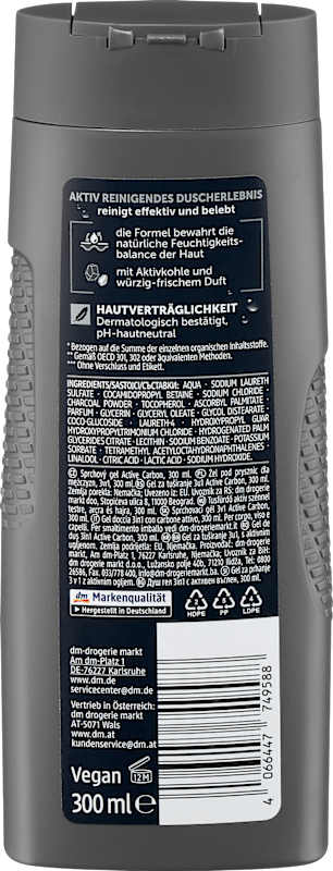 Balea MEN Gel douche Active Carbon 3en1 300 ml