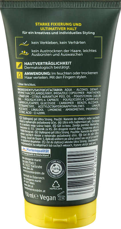 Balea MEN gel coiffant Ultra Strong 150 ml