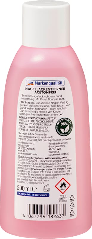 ebelin Dissolvant ongles Rose sans acétone 200 ml