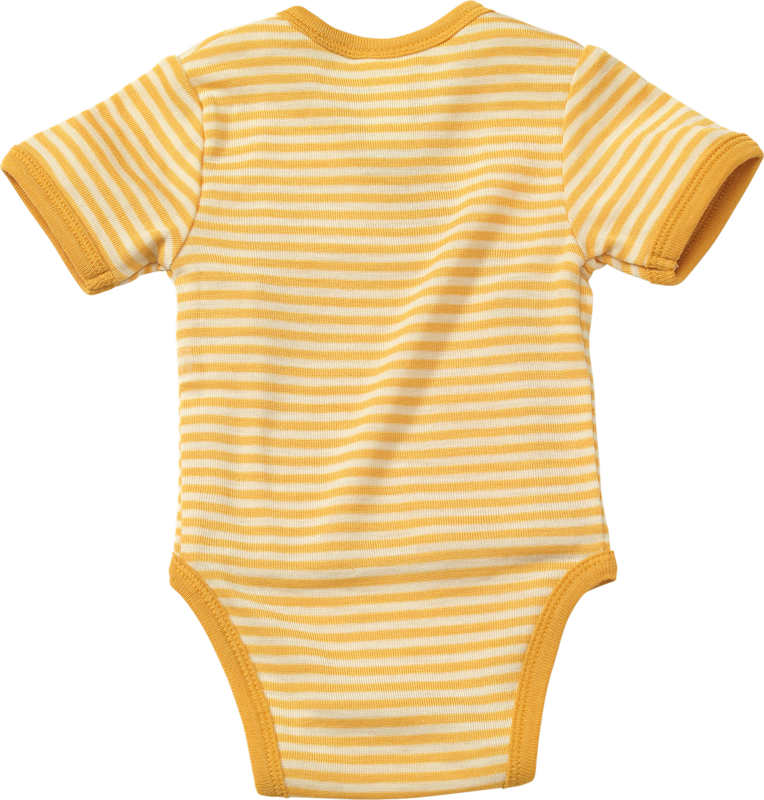 ALANA Body cache-cœur en laine bio et soie jaune & blanc, Taille 50/56
