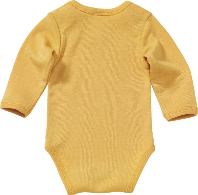 ALANA Body manches longues en laine bio et soie jaune, Taille 86/92