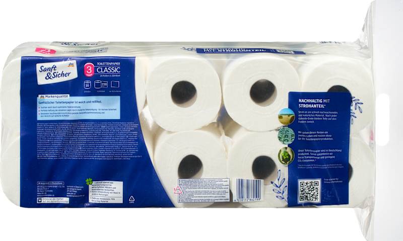Sanft&Sicher Papier toilette Classic XXL 3 plis 20x220 feuilles 20 pièces