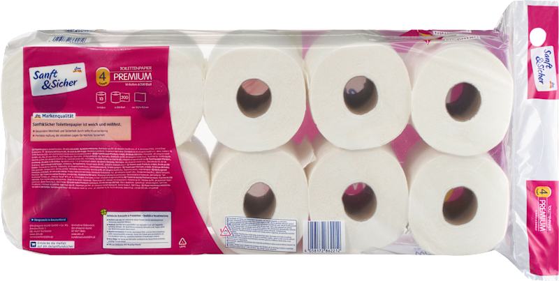 Sanft&Sicher Papier toilette Premium 4 plis 10x200 feuilles 10 pièces