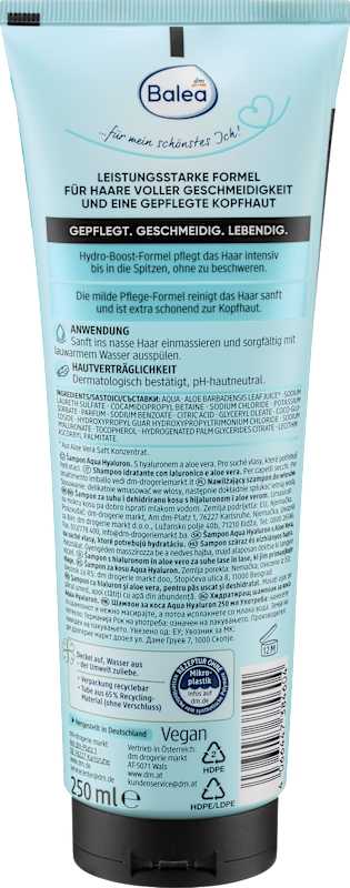Balea PROFESSIONAL Shampooing Aqua Hyaluron 250 ml