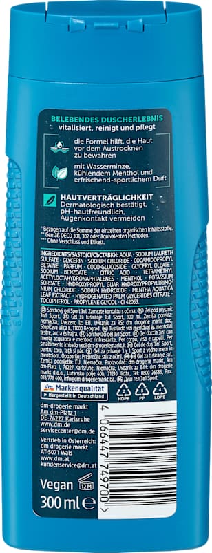 Balea MEN Gel douche Sport 3en1 300 ml