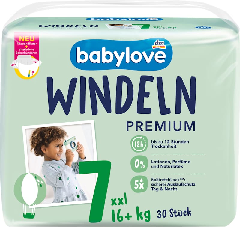 babylove Couches Premium T7 XXL (16+ kg), 30 pièces