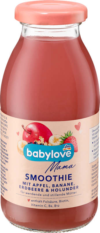 babylove Mama Smoothie pomme banane fraise sureau, 250 ml