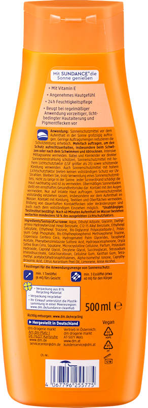 SUNDANCE Lait solaire LSF 50 500 ml