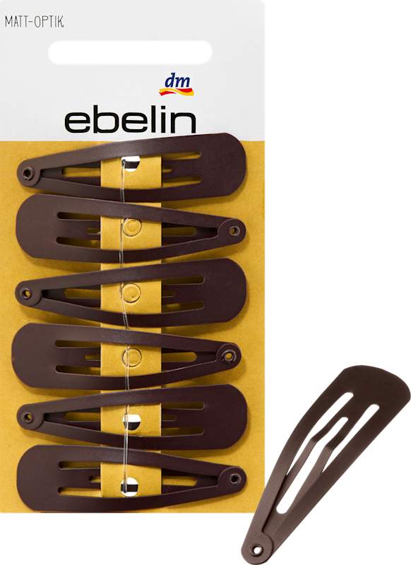 ebelin Pinces à cheveux moyennes marron, 6 pièces