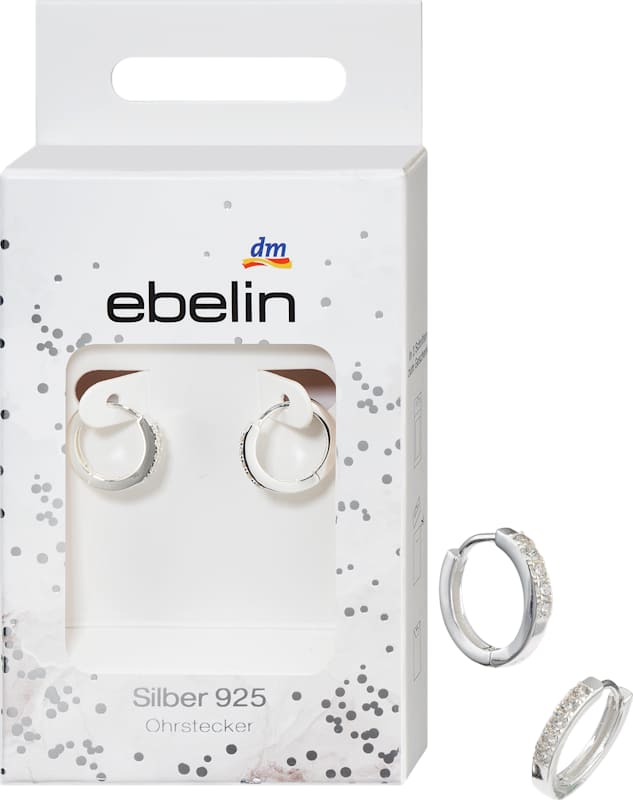 ebelin Créoles avec zircons argent 925 2 pc