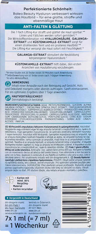 Balea Ampoules Beauty Hyaluron Lifting (7x1 ml) 7 ml