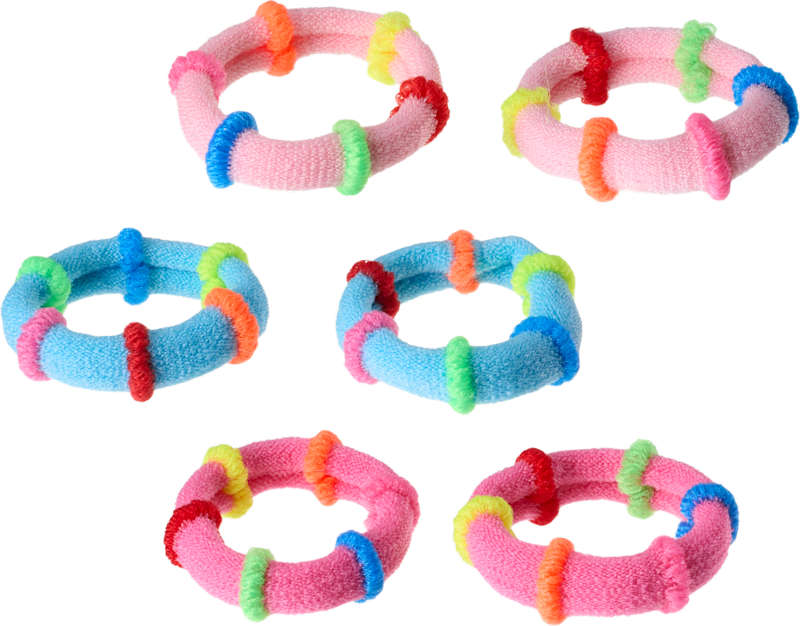 ebelin Élastiques à cheveux rayés colorés 9 pièces