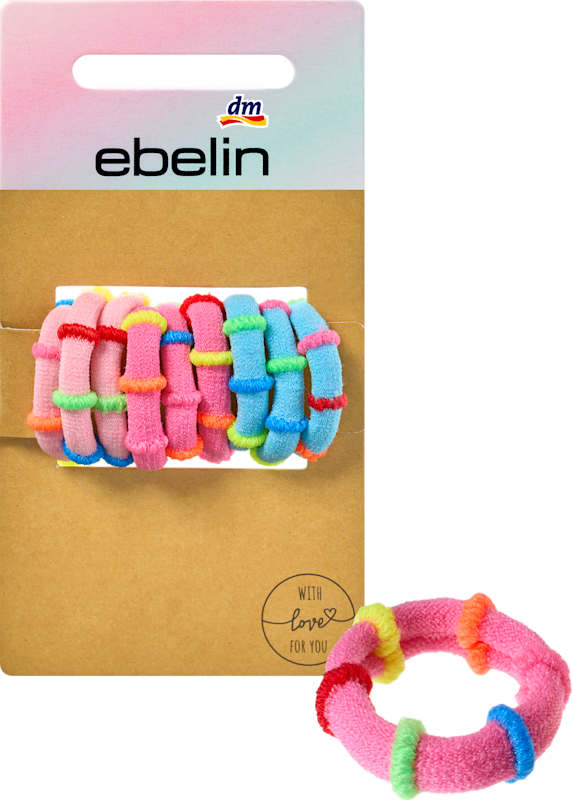 ebelin Élastiques à cheveux rayés colorés 9 pièces