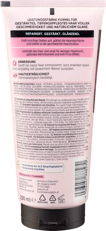 Balea PROFESSIONAL Après-shampoing Keratin Repair 200 ml