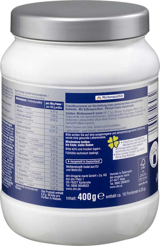 Sportness Poudre protéinée Clear Whey goût thé glacé pêche, 400 g