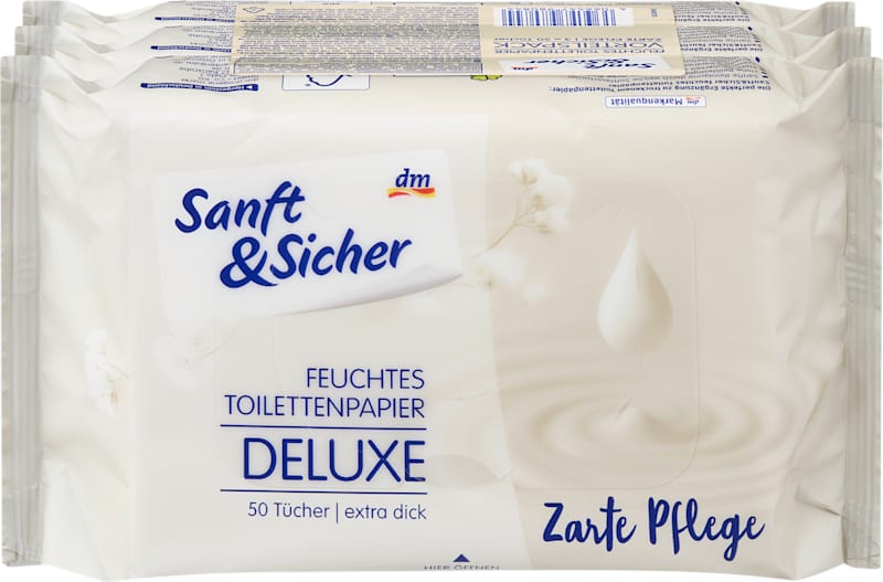 Sanft&Sicher papier toilette humide soin doux (3x50 pièces) 150 pièces