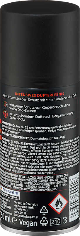 Balea MEN Déodorant Spray Corps Deep Sensation 150 ml