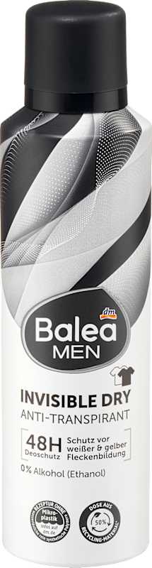 Balea MEN Spray déodorant anti-transpirant Invisible Dry 200 ml