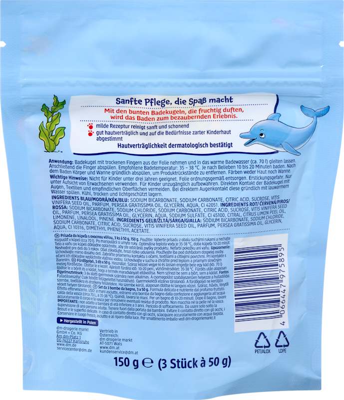 SauBär Boules de bain enfant Bli-Bla-Blubber, 3 pc