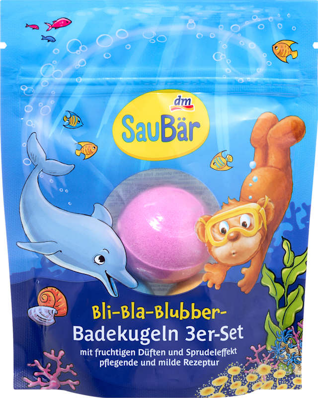 SauBär Boules de bain enfant Bli-Bla-Blubber, 3 pc