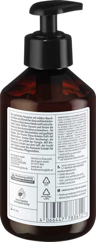 alverde Naturschön Savon liquide citron romarin, 250 ml