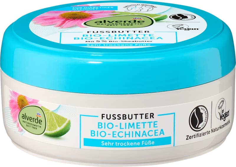 alverde NATURKOSMETIK Beurre pour pieds citron vert & échinacée 200 ml