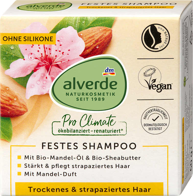 alverde NATURKOSMETIK Shampooing solide huile d'amande & karité, 60 g