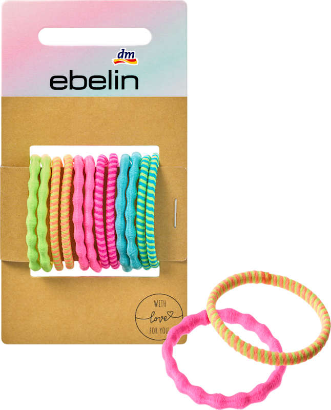 ebelin élastiques cheveux froncés, mix couleurs, 12 pièces