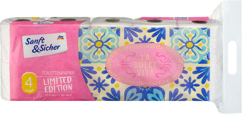 Sanft&Sicher Papier Toilette Design Edition (10x180 feuilles), 10 pièces