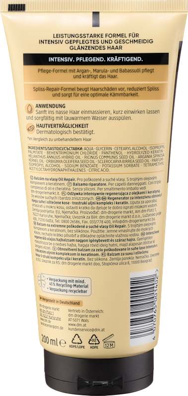 Balea PROFESSIONAL après-shampoing Oil Repair Intensiv 200 ml