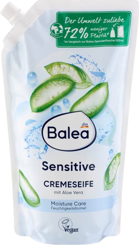 Balea Savon crème Sensitive à l'aloe vera recharge 850 ml