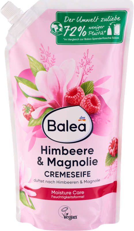 Balea savon crème framboise & magnolia recharge, 850 ml