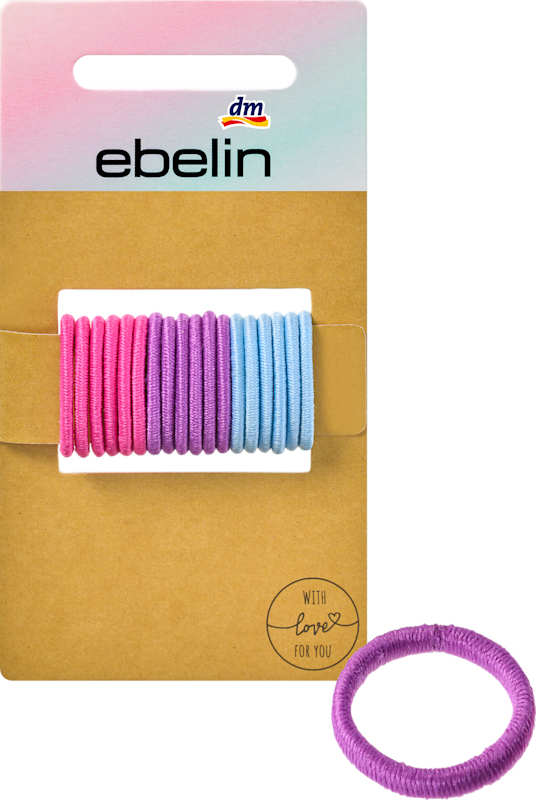 ebelin mini élastiques cheveux colorés 18 pcs
