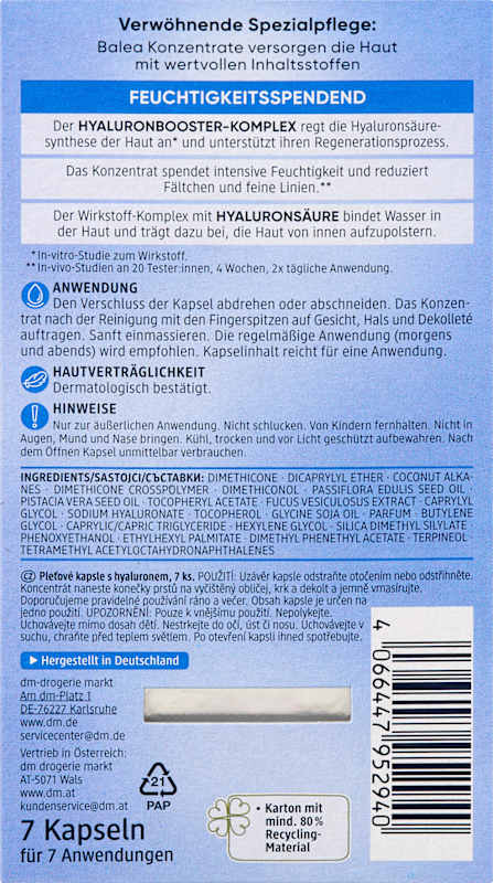 Balea concentré hyaluron 7 pièces