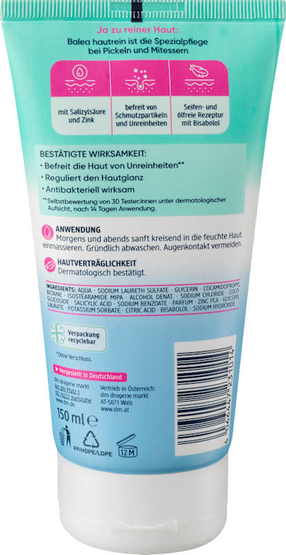 Balea gel nettoyant anti-boutons peau nette 150 ml